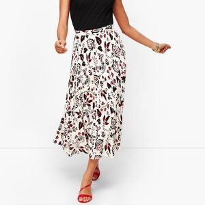 Talbots Pleated Flounce Hem Floral Paisley Maxi Skirt 6